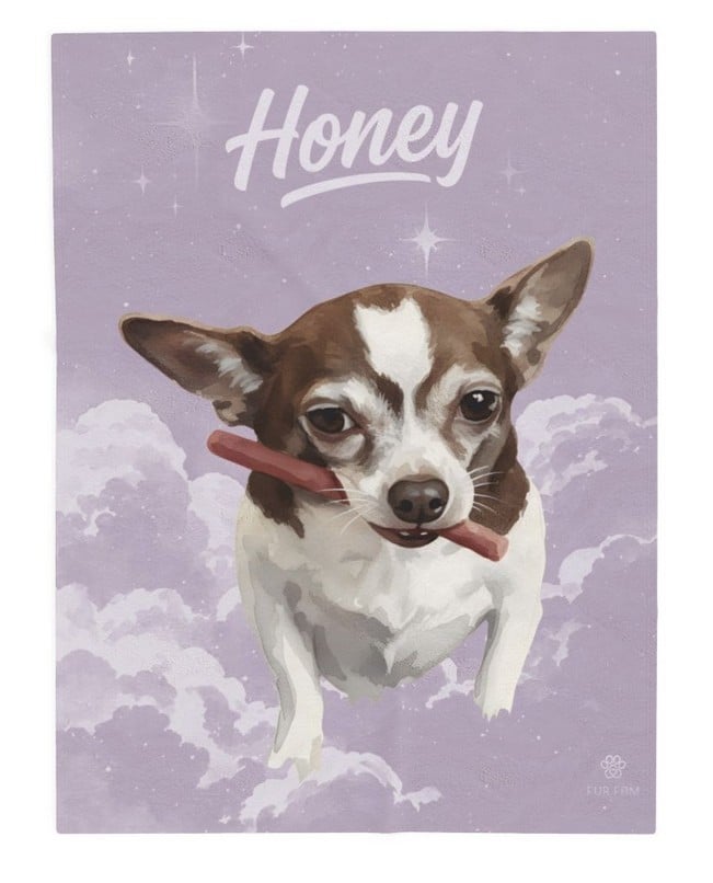 Custom pet portrait tote bag